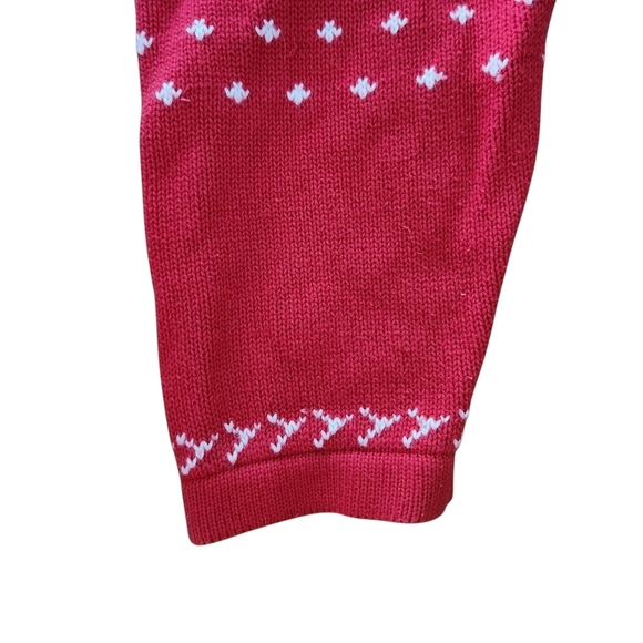 Vintage Holiday Cardigan Women XL Red Sweater Penguin Scandinavian Nordic - Picture 9 of 13